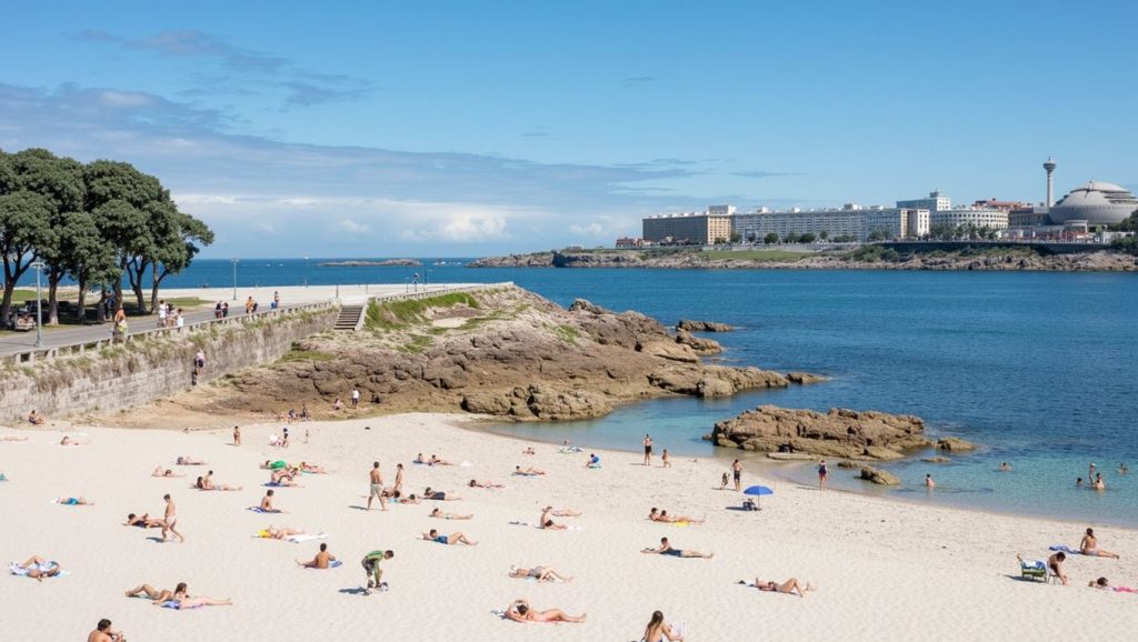 Vista general de Praia Cativa, Galicia