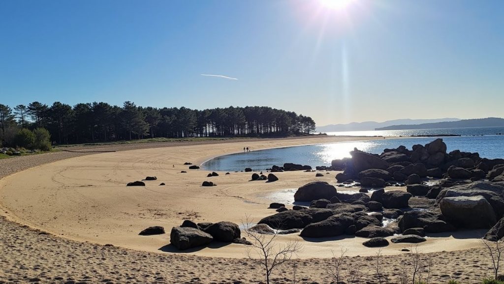 Panorámica de Praia da Area da Illa, Pontevedra