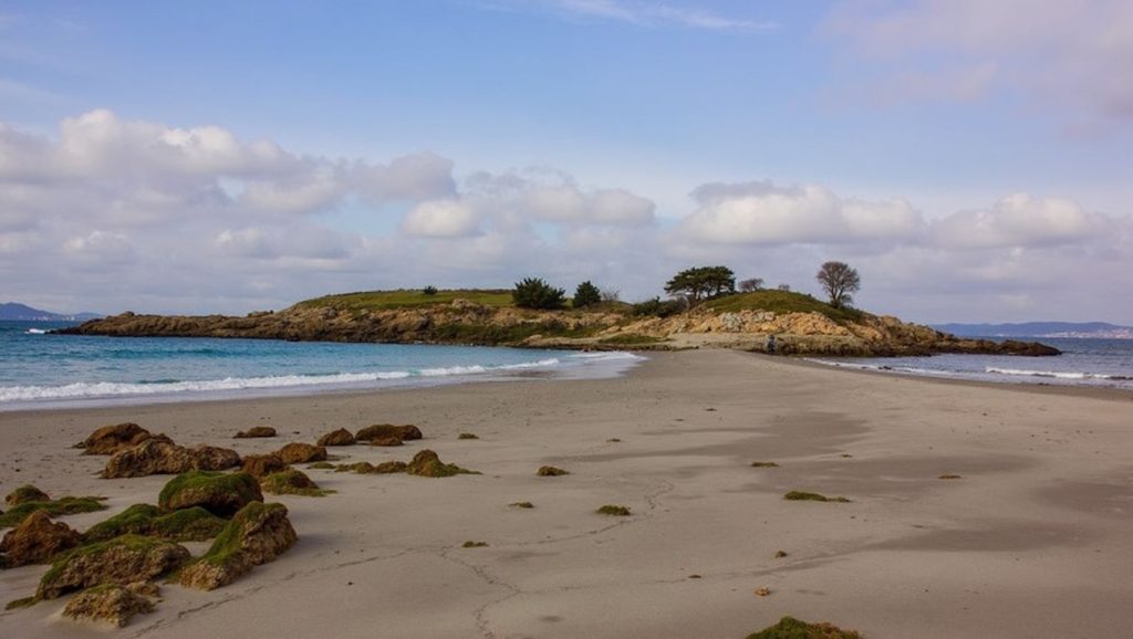 Ría y costa de Praia da Area da Illa en Marín, Pontevedra