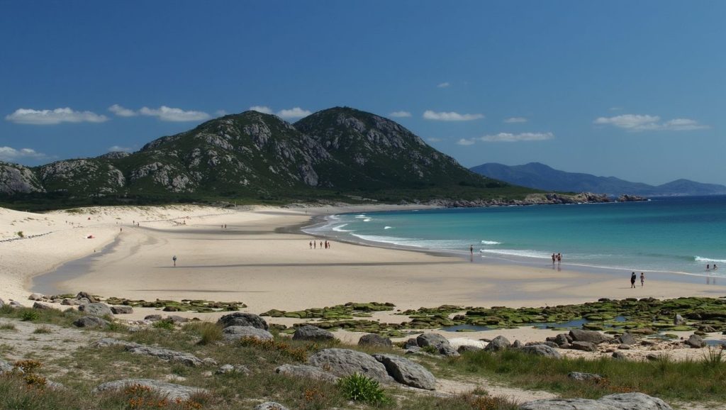 Panorámica de Praia da Area Triga, A Coruña