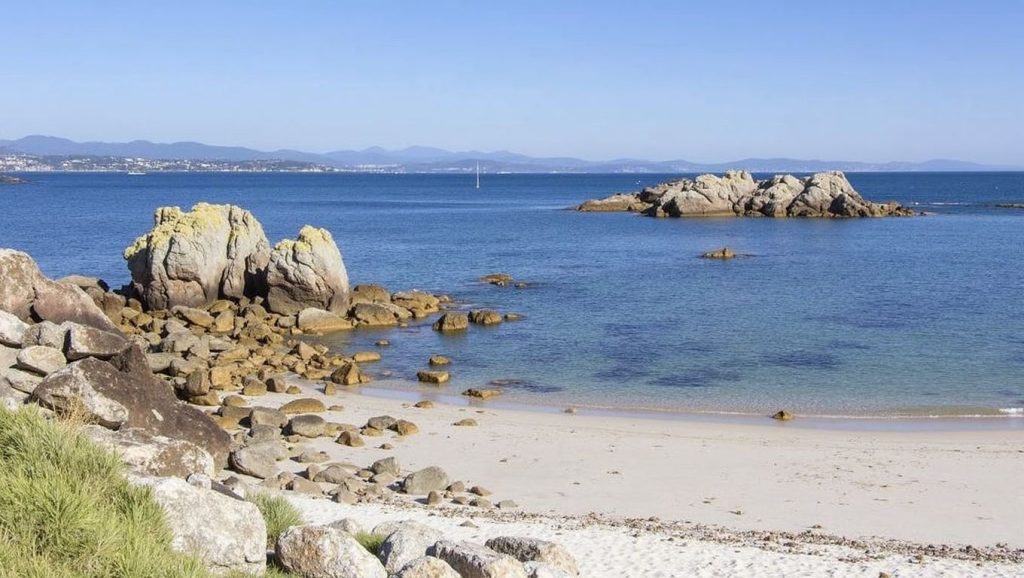 Panorámica de Praia da Barrosa, Pontevedra