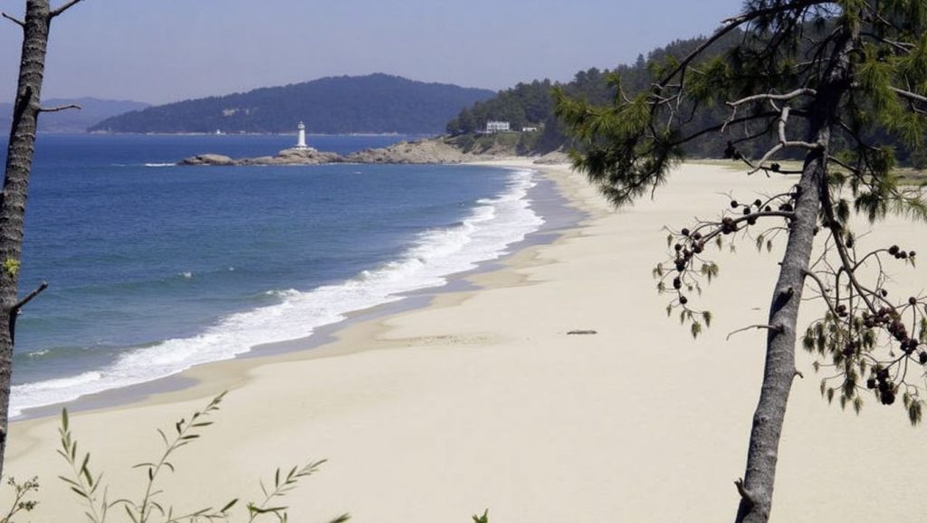 Vista general de Praia da Becha, Galicia