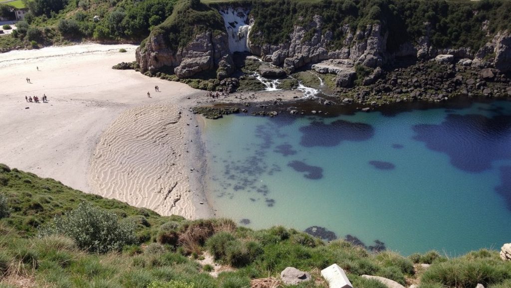 Agua y arena en Praia da Becha, Galicia