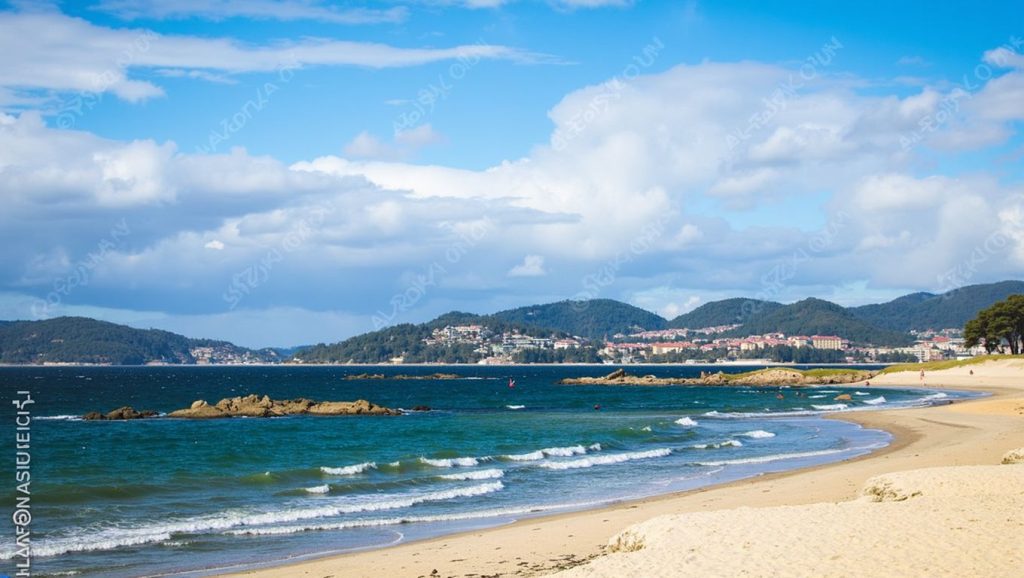 Panorámica de Praia da Calzoa, Pontevedra