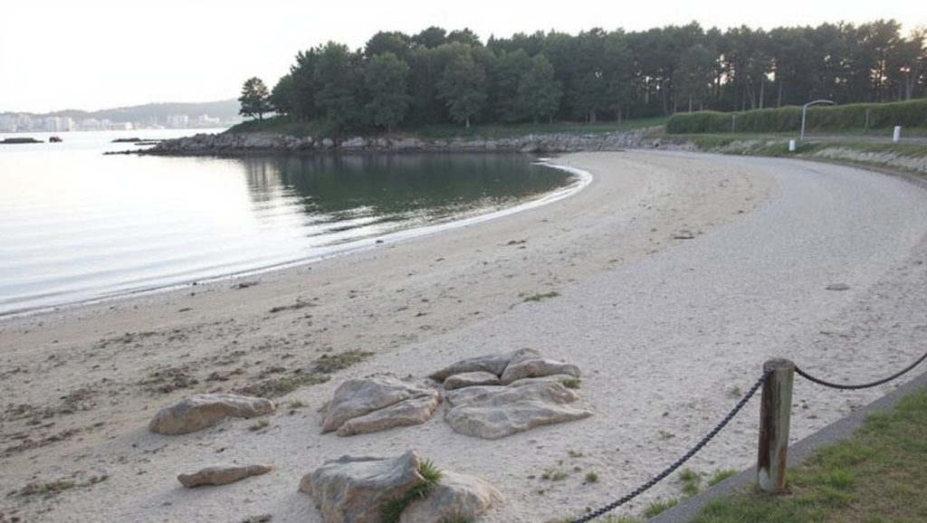 Panorámica de Praia da Cambra con arena y mar, Ribeira