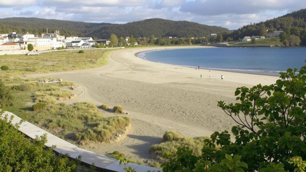 Arena y mar en Praia da Cunchó, Rianxo, A Coruña
