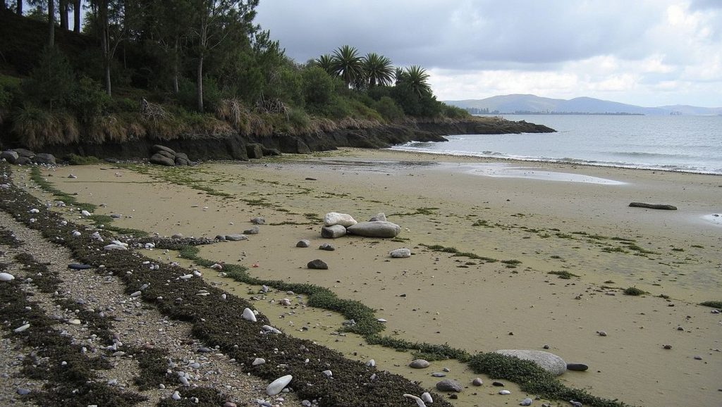 Línea de costa en Praia da Cunchó, Rianxo