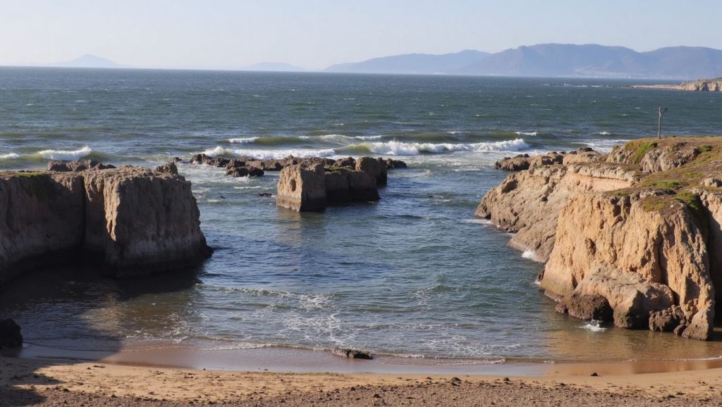 Amplia vista de Praia da Furniña, Galicia, A Coruña