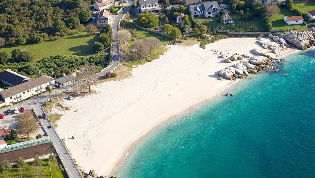 Primer plano de la orilla de Praia da Gafa, Galicia