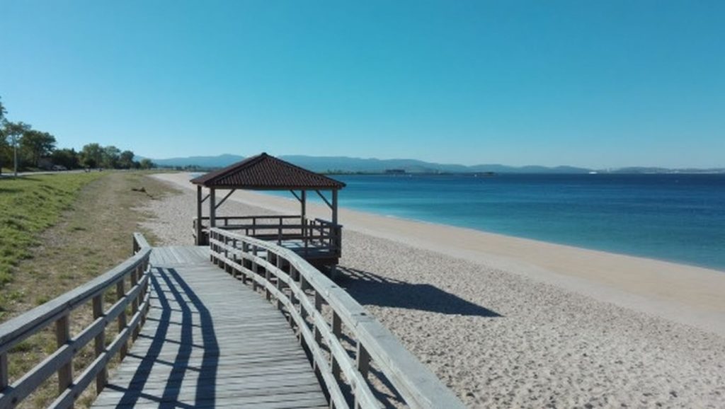 Línea de costa en Praia da Granxa, Boiro