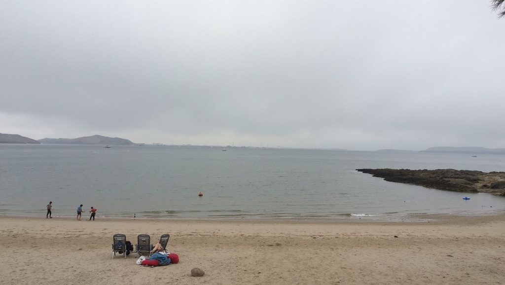 Vista del litoral en Praia da Granxa, Boiro