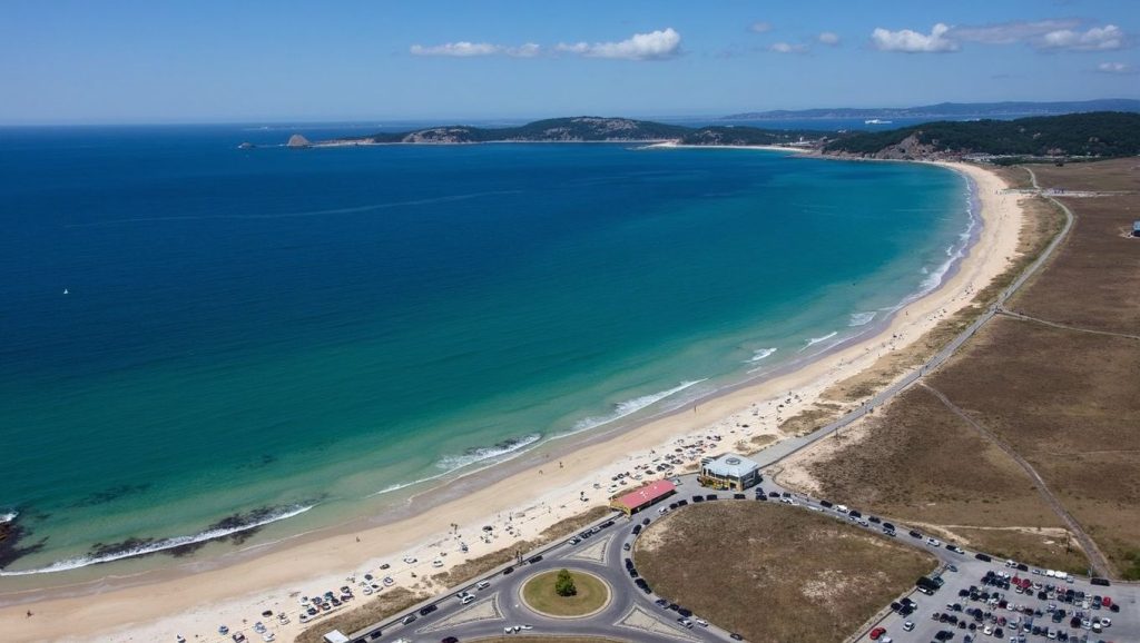 Ría y costa de Praia da Lanzada en O Grove, Pontevedra