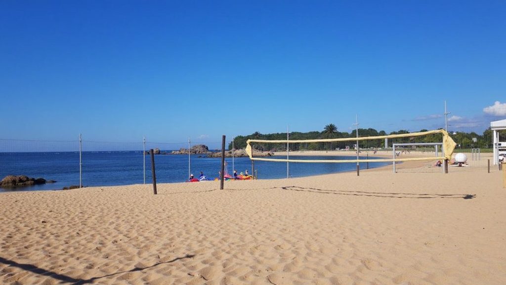 Línea de costa en Praia da Lombiña, Galicia