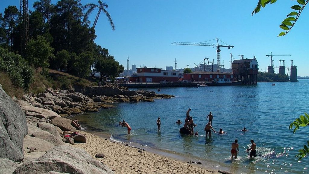 Panorámica de Praia da Manguiña, Pontevedra