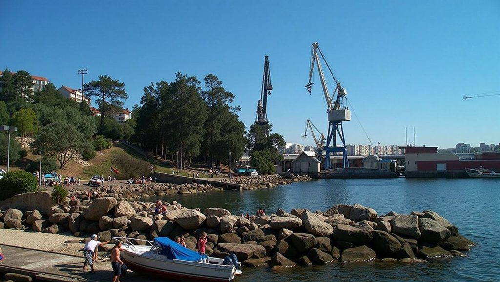 Aguas de Praia da Manguiña en Vigo (Pontevedra)