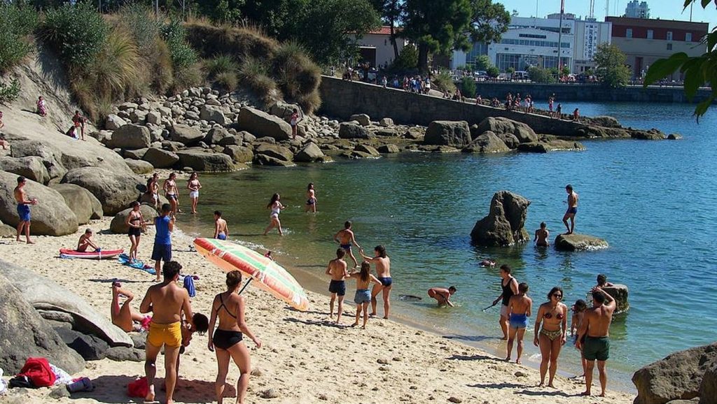 Entorno natural de Praia da Manguiña en Pontevedra
