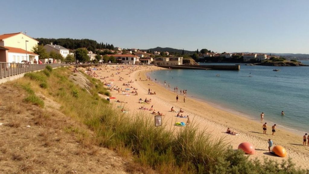Arena y mar en Praia da Mercé, Galicia, A Coruña