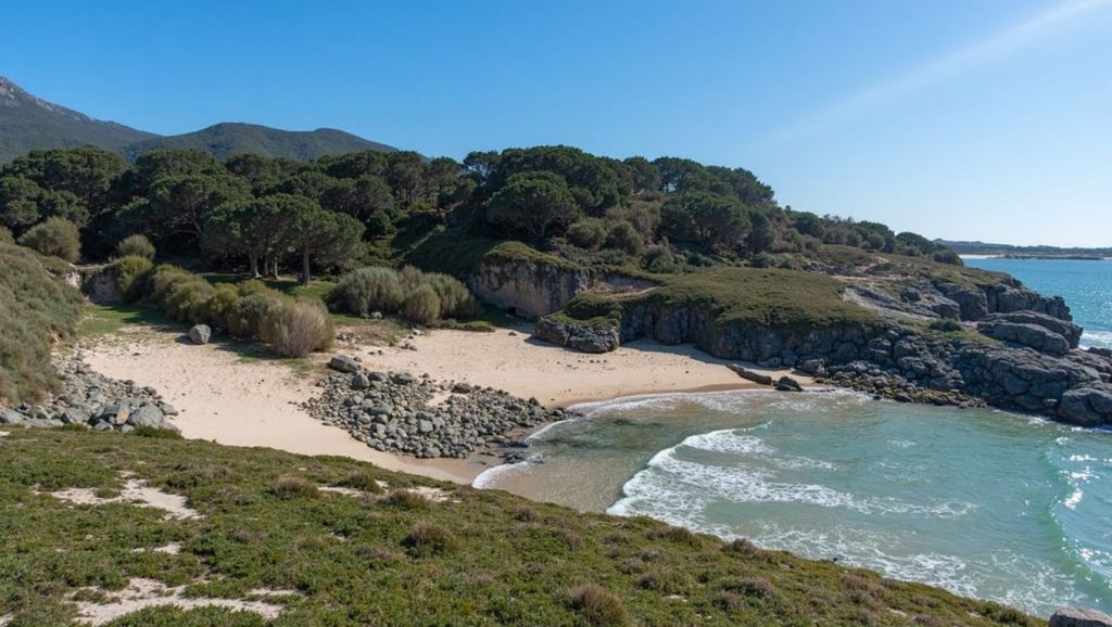 Panorámica completa de Praia da Poza, playa de O Porto do Son