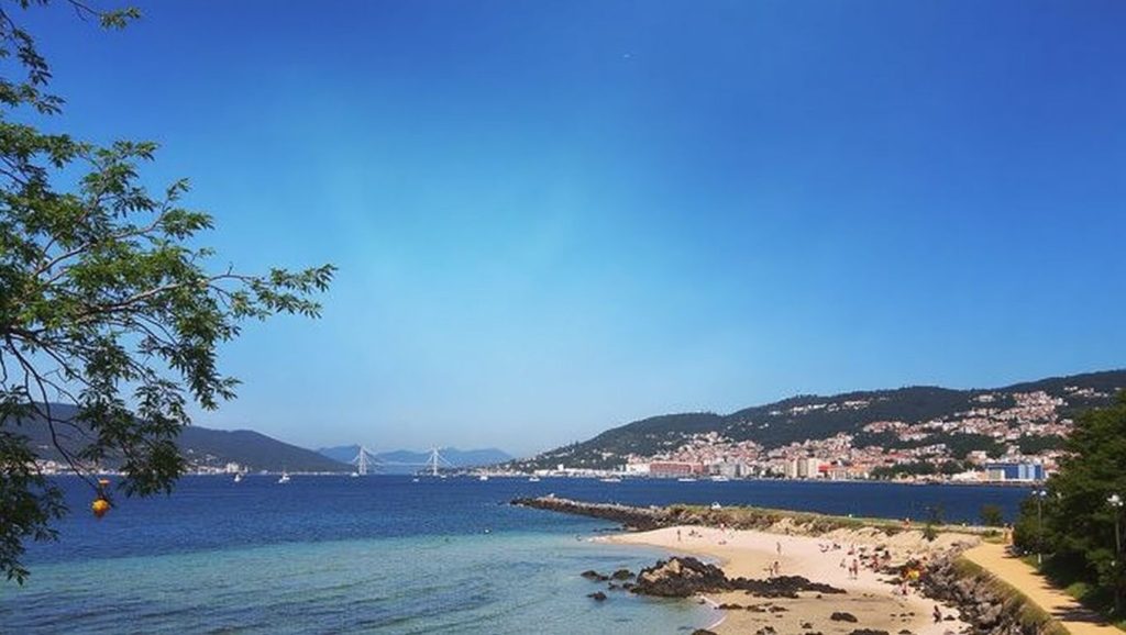 Aguas de Praia da Punta Fondón en Moaña (Pontevedra)