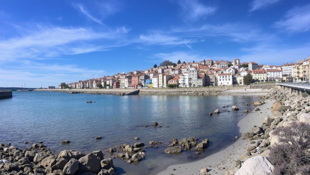 Ría y costa de Praia da Ribeira en A Guarda, Pontevedra