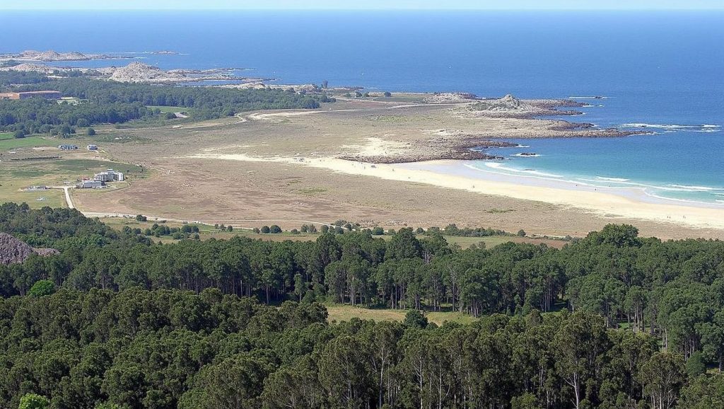 Agua y arena en Praia da Ribeira das Brañas, Galicia