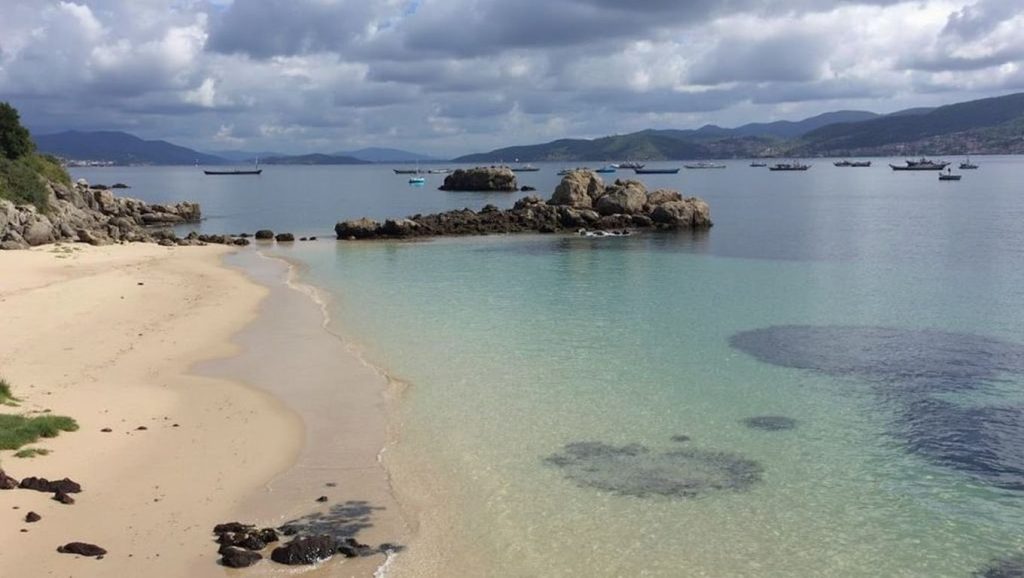 Praia da Roiba en Bueu (Pontevedra)