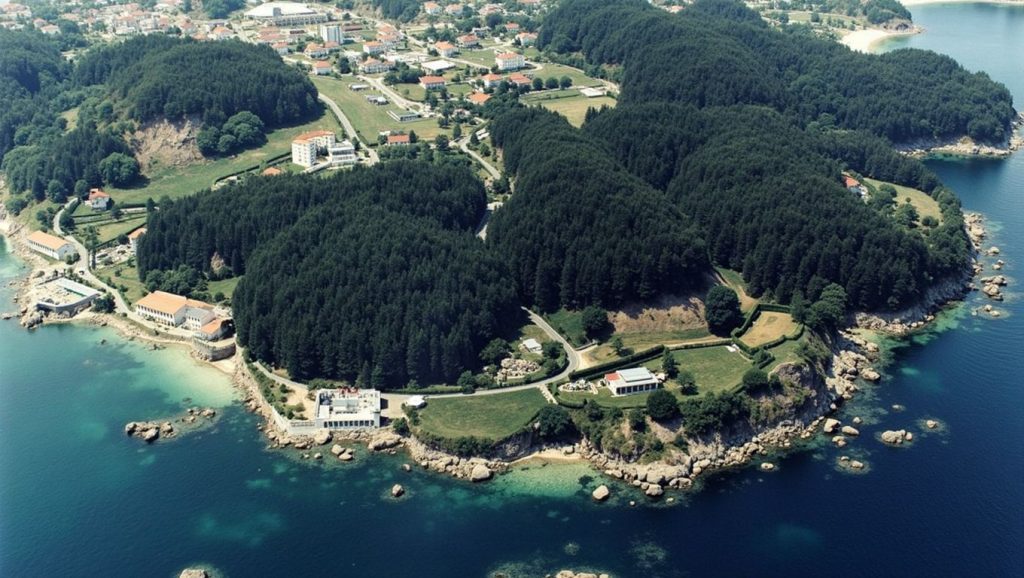 Ría y costa de Praia da Roiba en Bueu, Pontevedra