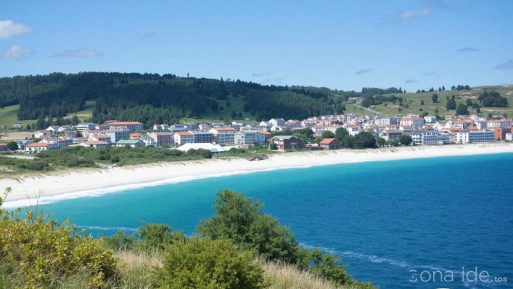 Panorámica de Praia da Rosela, A Coruña