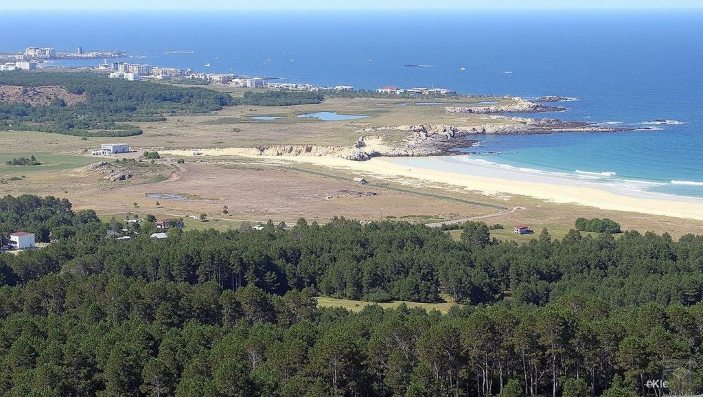 Primer plano de la orilla de Praia da Rubeira, Ribeira