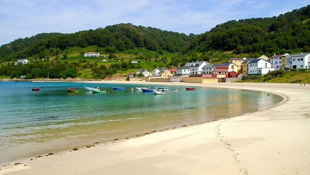 Arena y orilla en Praia da Salgueiriña, Galicia, A Coruña