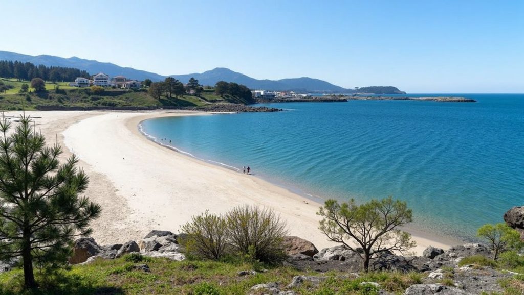 Vista de Praia da Sarrosa en O Porto do Son, A Coruña