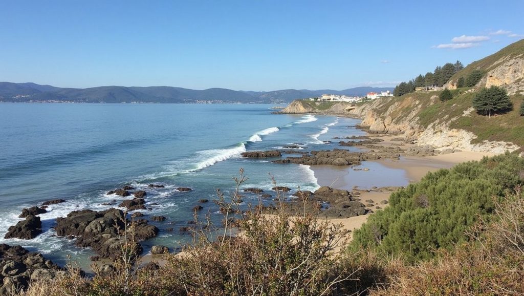 Vista general de Praia da Sarrosa, O Porto do Son