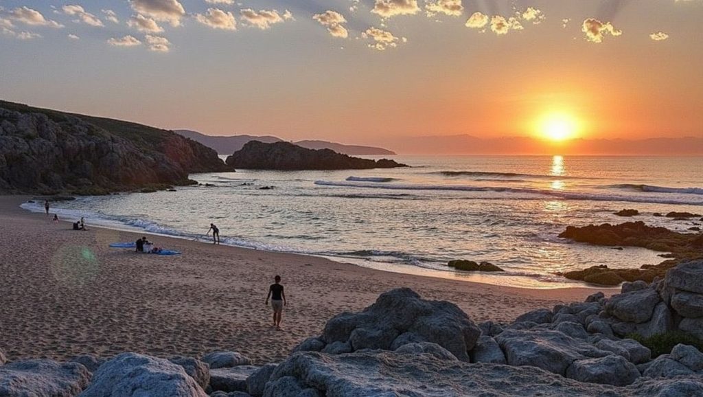 Vista del litoral en Praia da Sebeira, Galicia