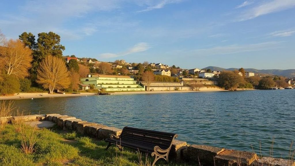 Ría y costa de Praia da Videira en Moaña, Pontevedra