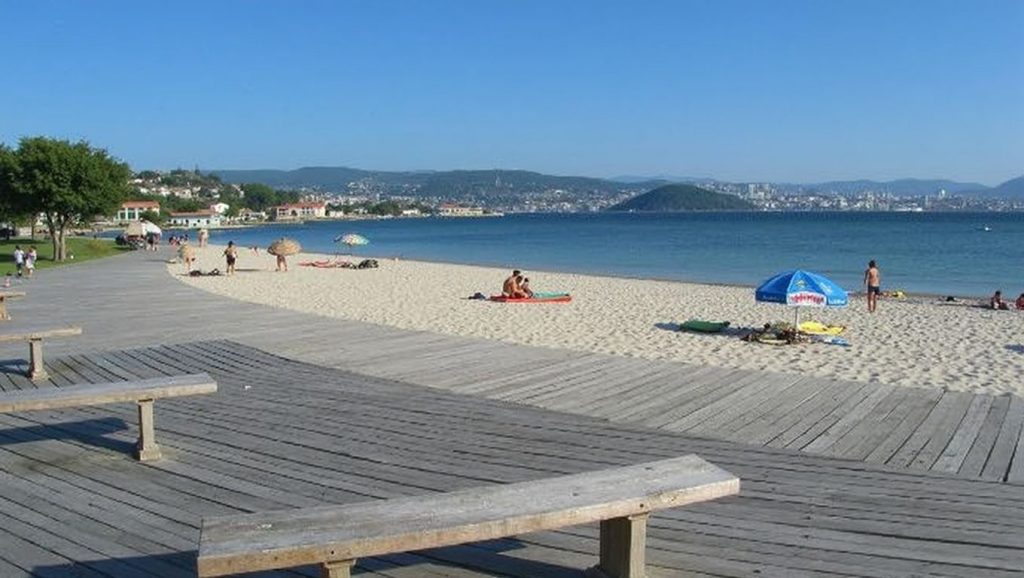 Aguas de Praia da Xunqueira en Moaña (Pontevedra)
