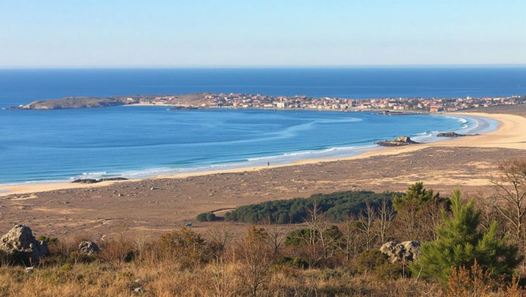 Ría y costa de Praia da Zafra en Ribeira, Pontevedra
