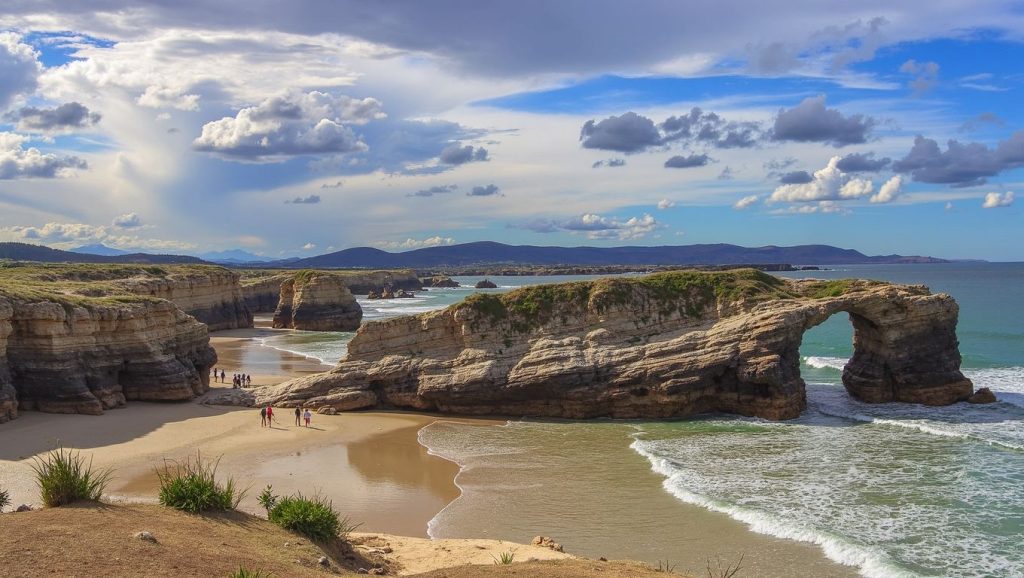Panorámica de Praia das Cabanas, Asturias