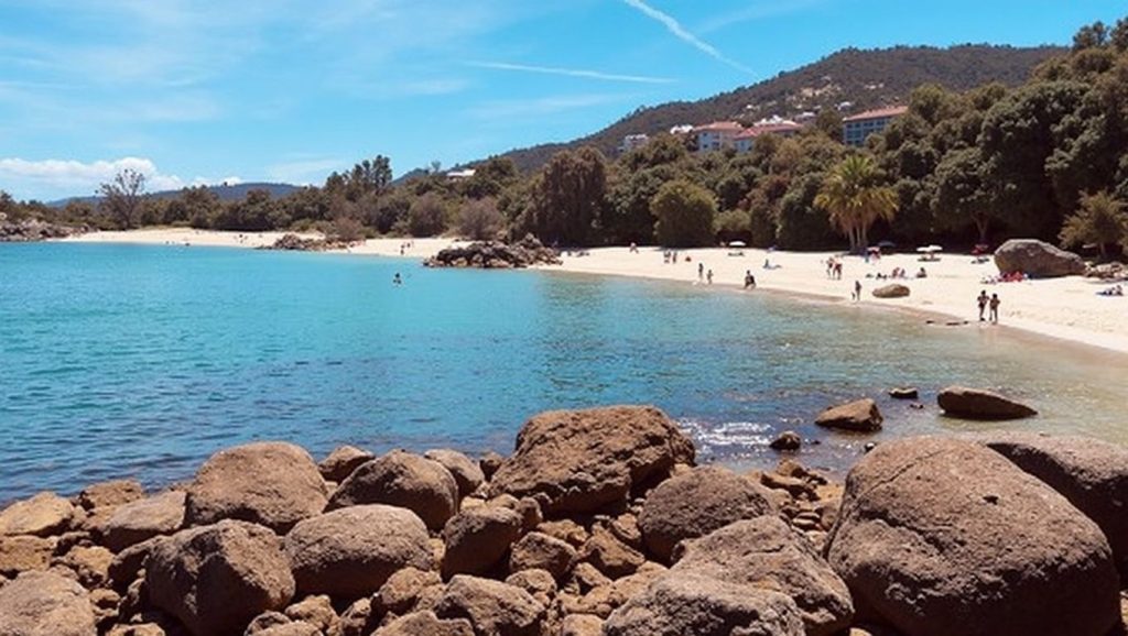 Ría y costa de Praia das Castiñeiras en Cangas de Morrazo, Pontevedra