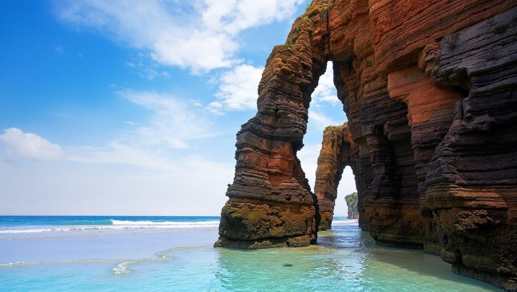 Panorámica de Praia das Catedrais, Lugo