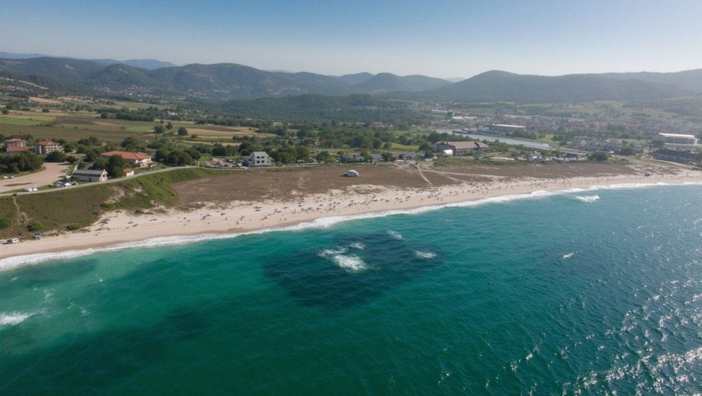 Ría y costa de Praia das Combouzas en Arteixo, A Coruña