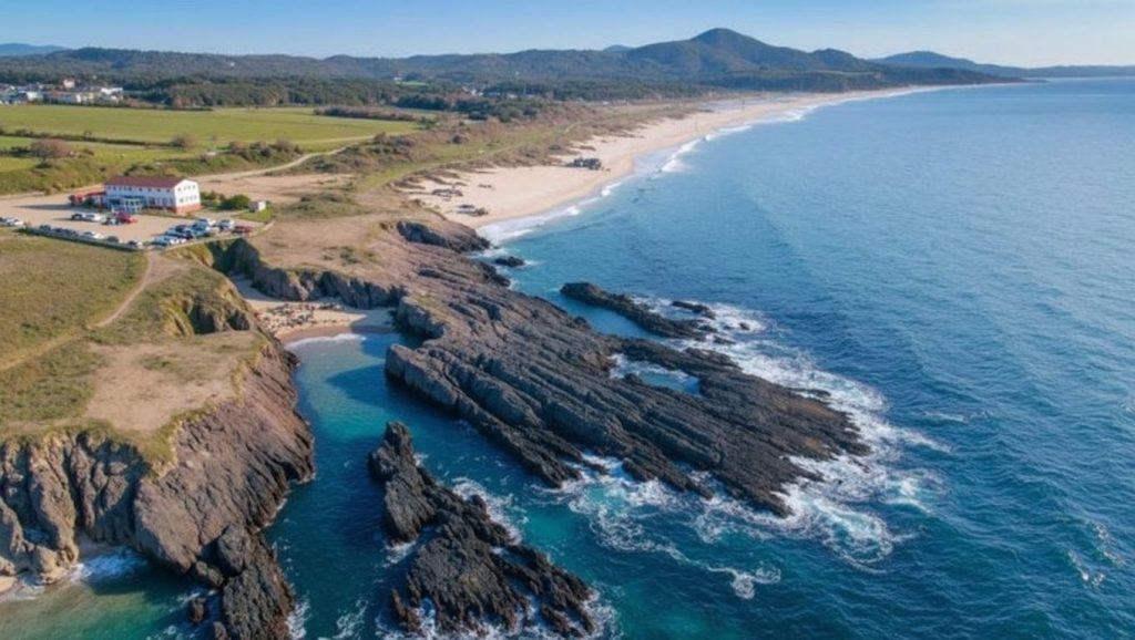 Vista de Praia das Furnas desde la orilla, O Porto do Son