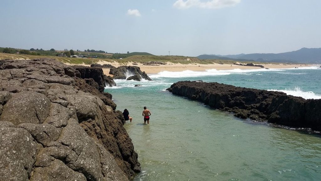 Línea de costa en Praia das Furnas, O Porto do Son