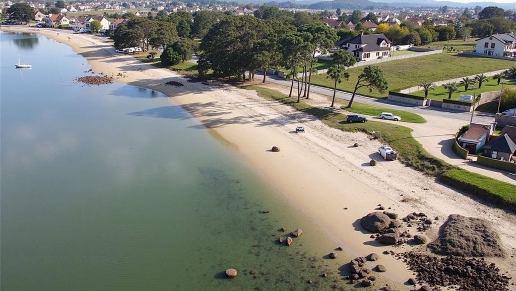 Aguas de Praia das Patiñas en Vilanova de Arousa (Pontevedra)
