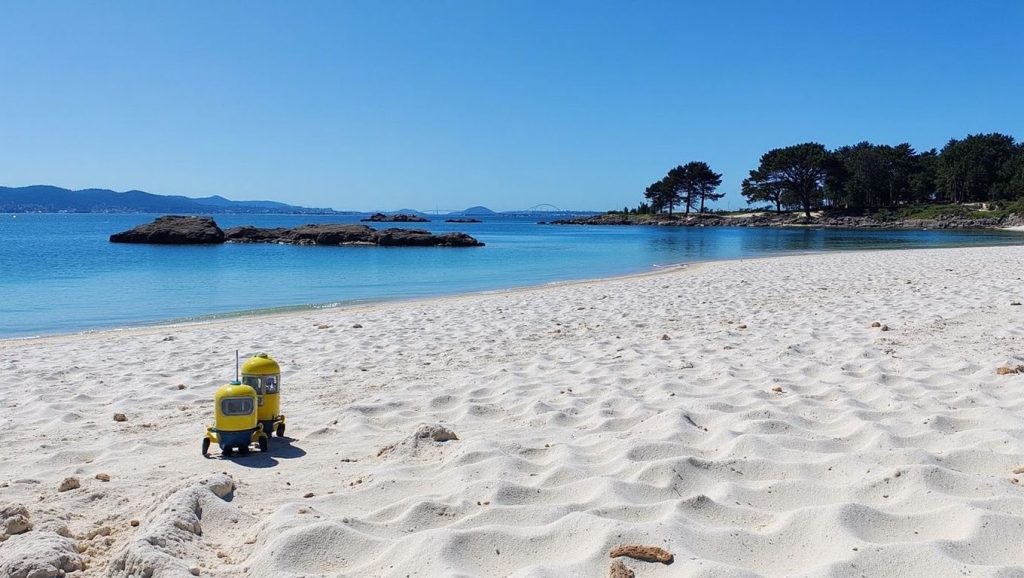 Ría y costa de Praia das Salinas en A Illa de Arousa, Pontevedra