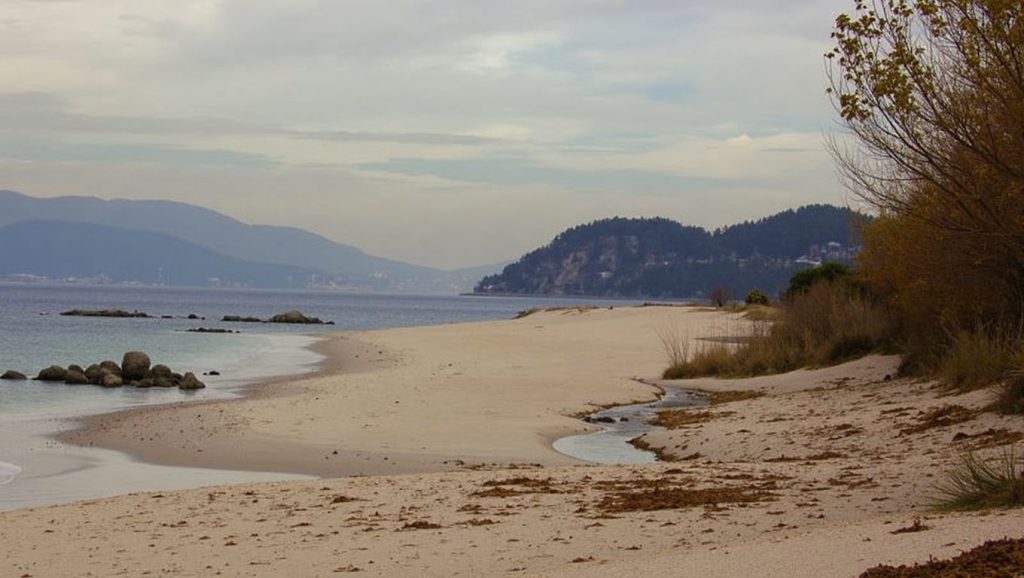 Entorno natural de Praia de Agrelo en Pontevedra