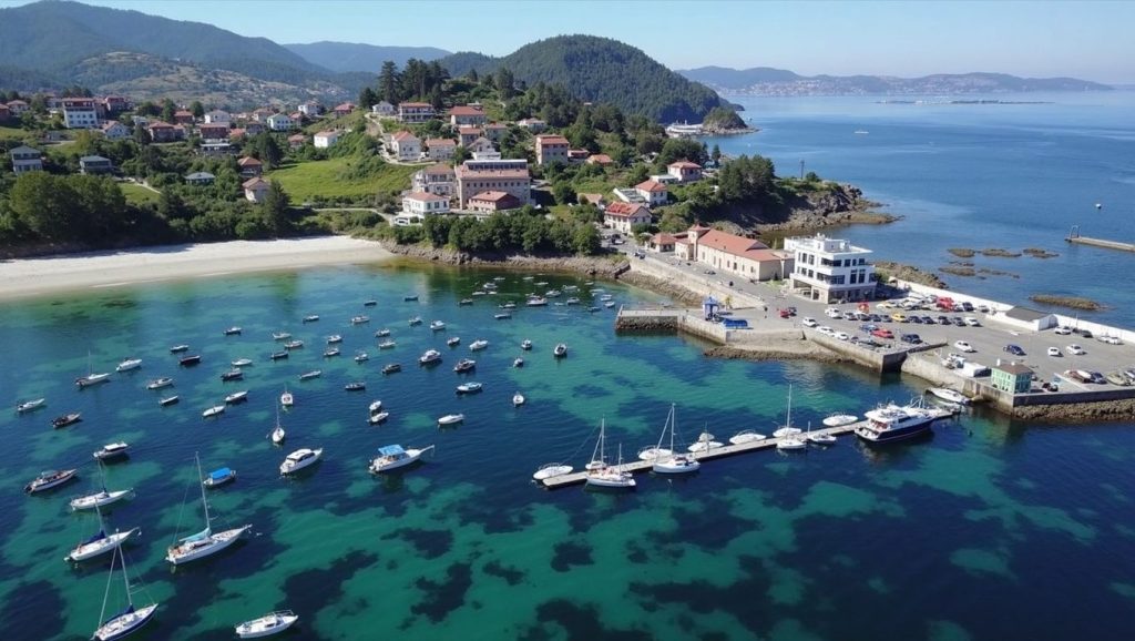 Ría y costa de Praia de Aguete en Marín, Pontevedra