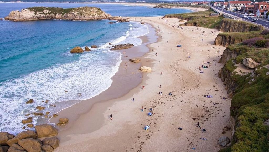 Panorámica de Praia de Area Gorda, Pontevedra