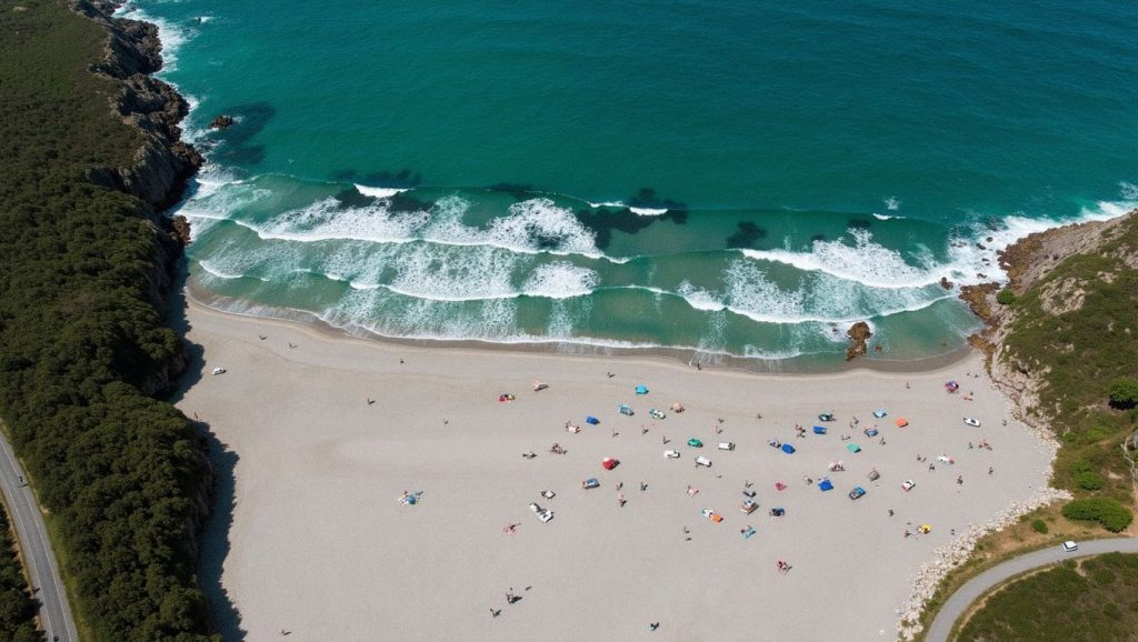 Panorámica de Praia de Area Pequena, A Coruña