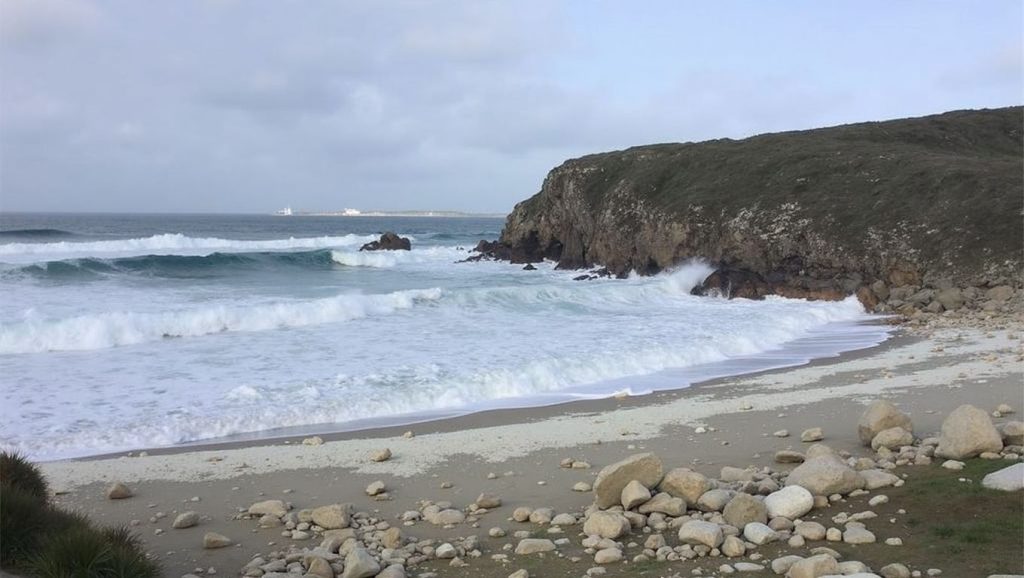 Ría y costa de Praia de Area Pequena en Arteixo, A Coruña