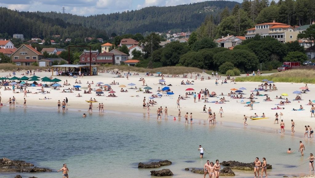Línea de costa en Praia de Areas Longas, Galicia
